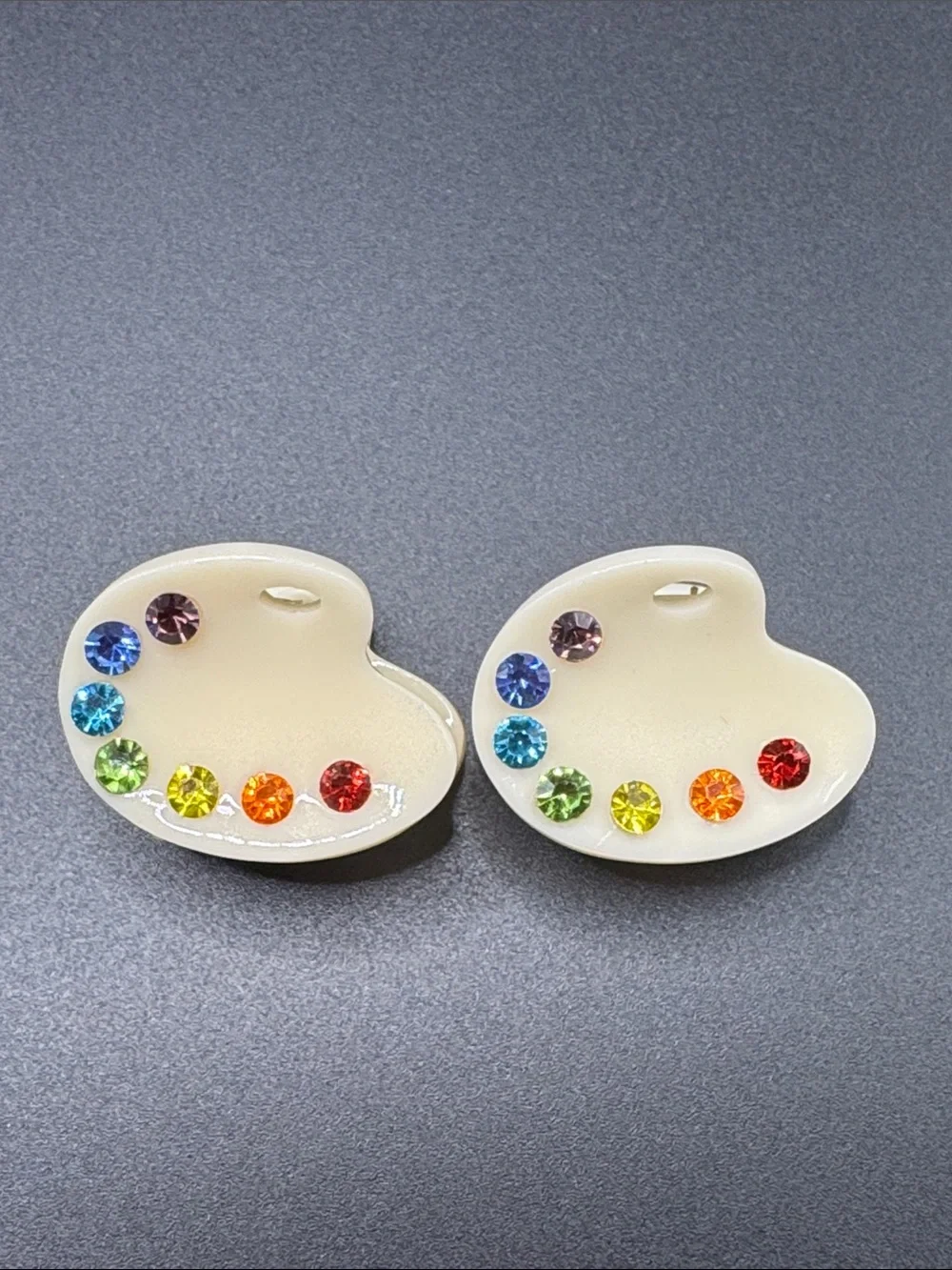 Back to school artist paint palette mini hair clip bedazzled sparkly